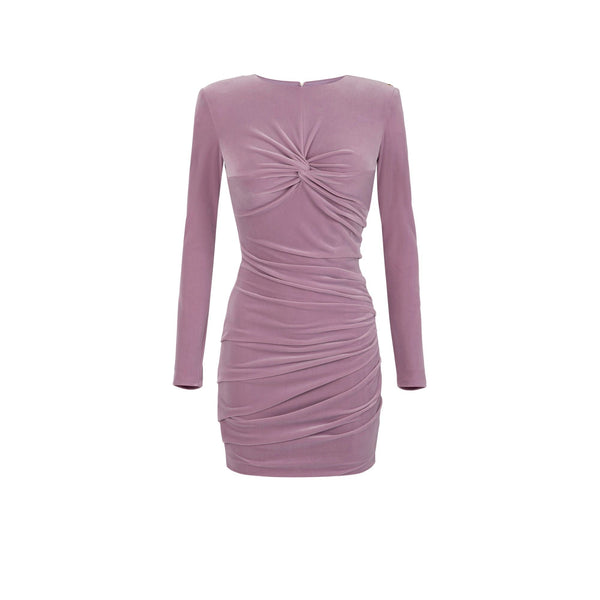 Abito mini Donna in velluto drappeggiato Candy violet Elisabetta Franchi- Francavilla Moda